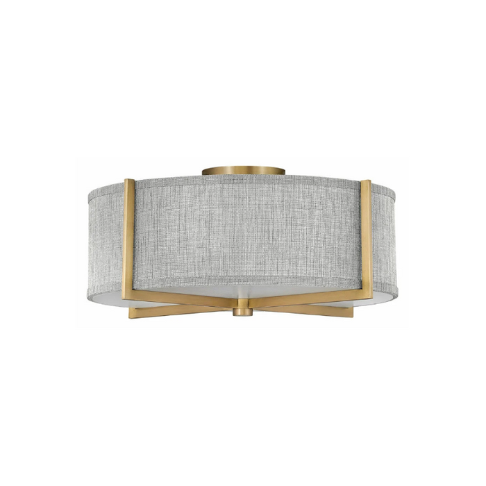 Hinkley 41707 Axis Heathered Gray 3-lt 20" LED Semi-Flush Mount - Heritage Brass