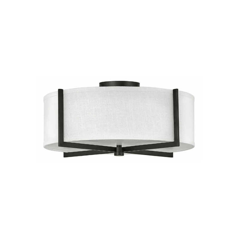 Hinkley 41708 Axis Off White 3-lt 20" LED Semi-Flush Mount - Black