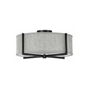 Hinkley 41707 Axis Heathered Gray 3-lt 20" LED Semi-Flush Mount - Black