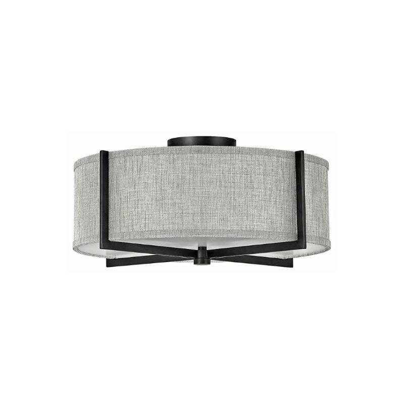 Hinkley 41707 Axis Heathered Gray 3-lt 20" LED Semi-Flush Mount - Black