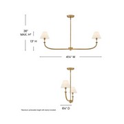 Hinkley 45164 Greta 2-lt 41" LED Linear Chandelier