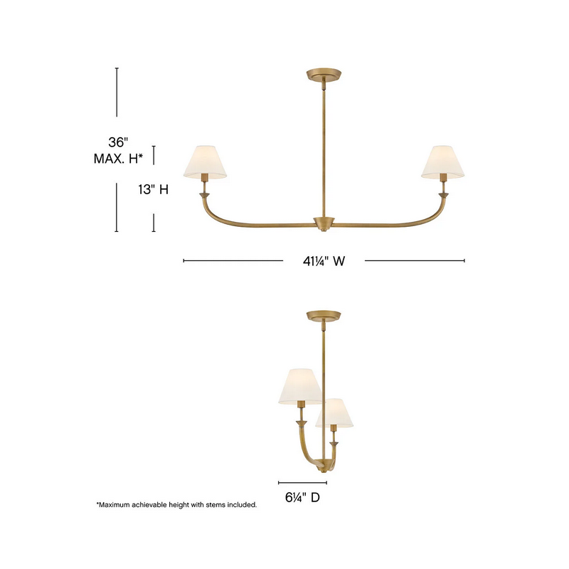 Hinkley 45164 Greta 2-lt 41" LED Linear Chandelier
