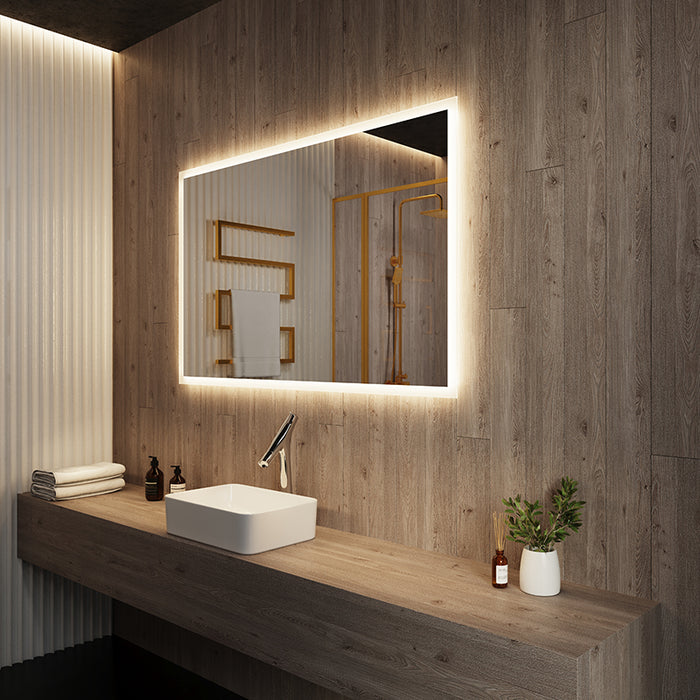 Paris Mirror Rectangle 55" x 28" LED Backlit Mirror, 3CCT Selectable