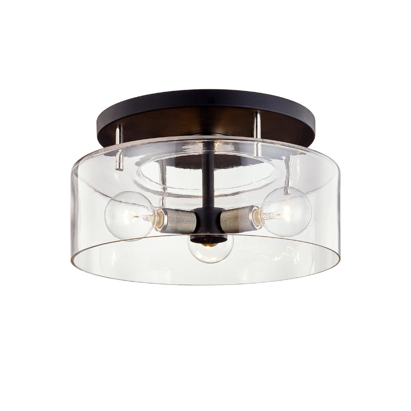 Troy Bergamot Station 3-lt 17" Semi Flush