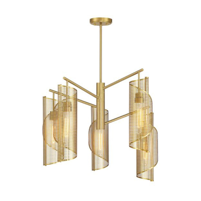 Savoy House 1-8032-5 Hillbourne 5-lt 28" Chandelier - Warm Brass