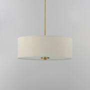 Maxim 10014 Bongo 3-lt 18" Pendant/Semi-Flush Mount - Natural Aged Brass/Oatmeal