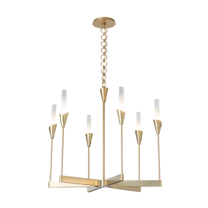 Hubbardton Forge 101702 Lilium 6-lt 30" Chandelier - Modern Brass