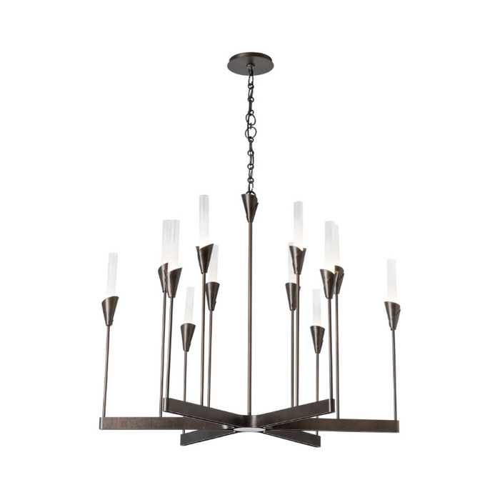 Hubbardton Forge 101706 Lilium 12-lt 38" Chandelier - Dark Smoke