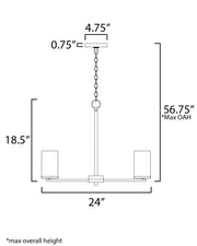Maxim 10286 Lateral 5-lt 24" Chandelier
