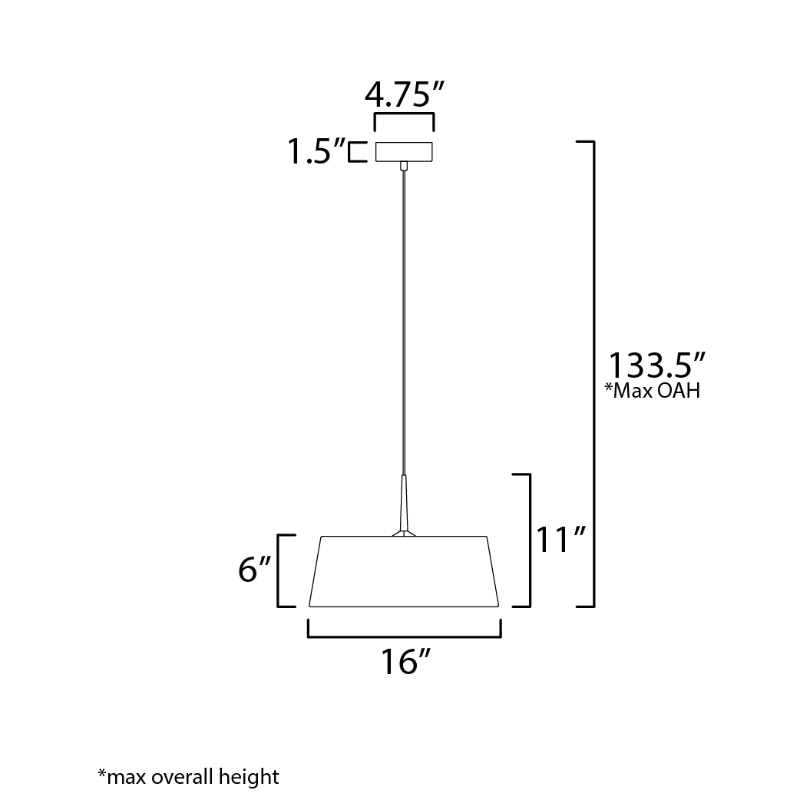 Maxim 10334 Paramount 1-lt 16" LED Pendant