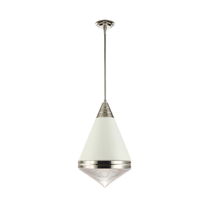 Maxim 10396 Hargreaves 1-lt 14" Pendant-White / Polished Nickel