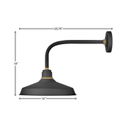 Hinkley 10413 Foundry Classic 1-lt 18" Tall LED Outdoor Straight Arm Barn Light