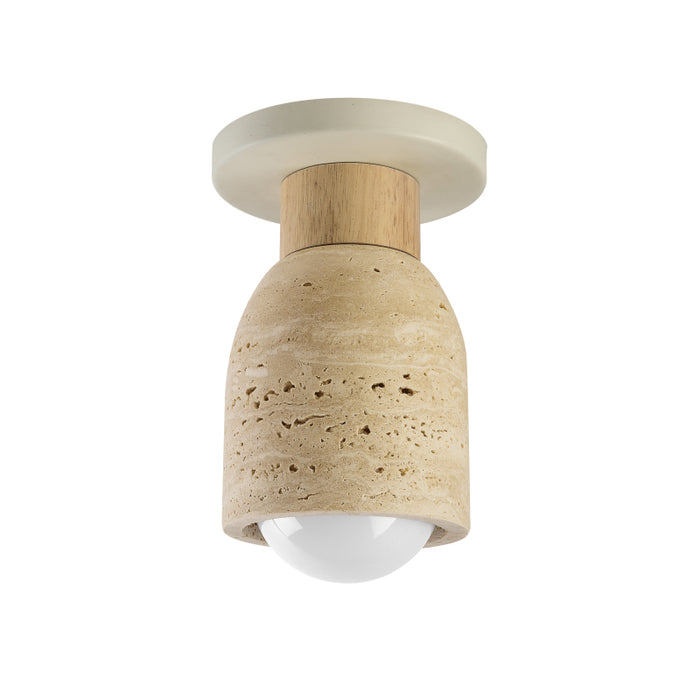 Maxim 10629 Pompeii 1-lt 5" Flush Mount - Travertine / Oyster