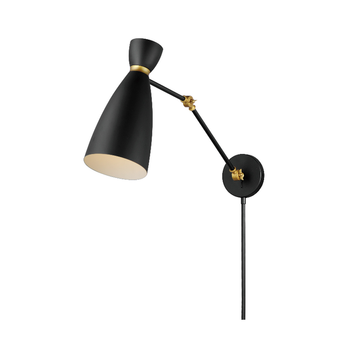 Maxim 11300 Carillon 1-lt 15" Tall Wall Sconce - Black/Satin Brass