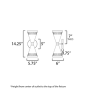 Maxim 11432 Helsinki 2-lt 14" Tall Wall Sconce