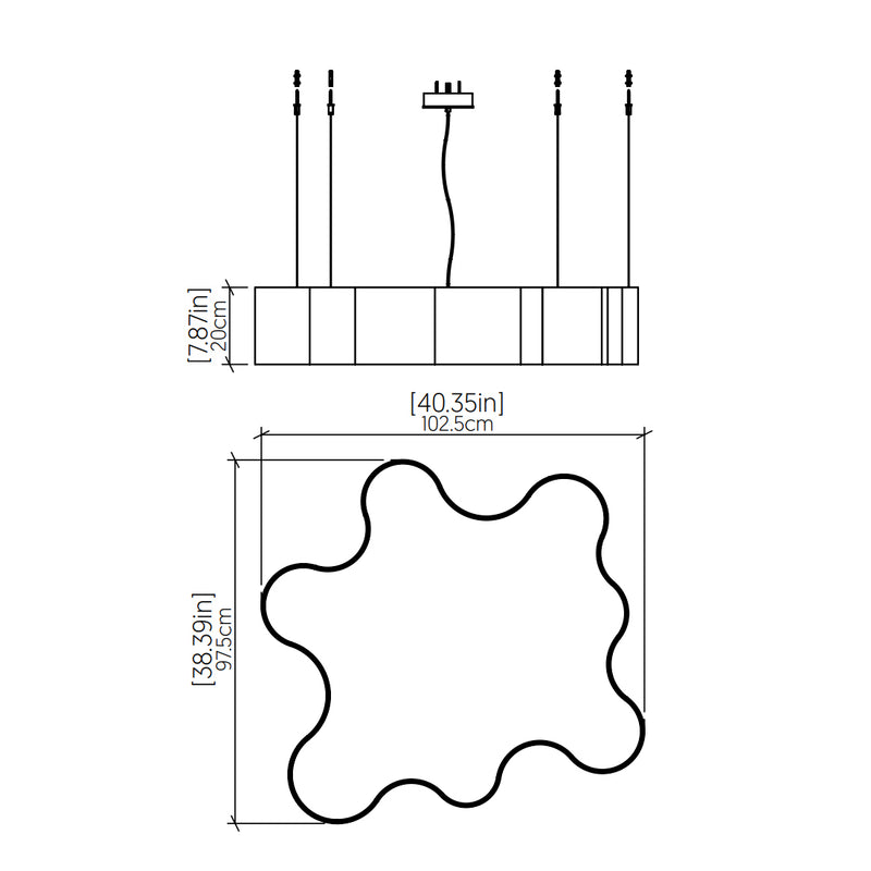 Accord 1200LED Organic 1-lt 40" LED Pendant