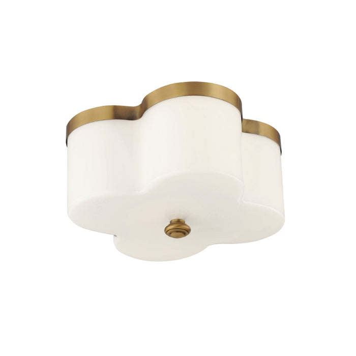 Maxim 12240 Clover 2-lt 14" Flush Mount-Natural Aged Brass