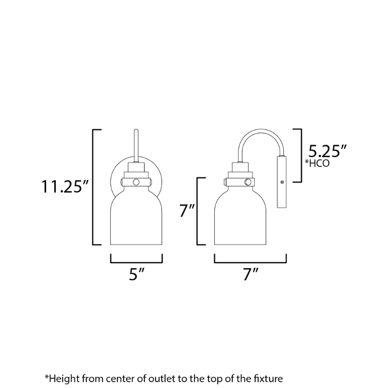 Maxim 12331 Milk 1-lt 11" Tall Wall Sconce