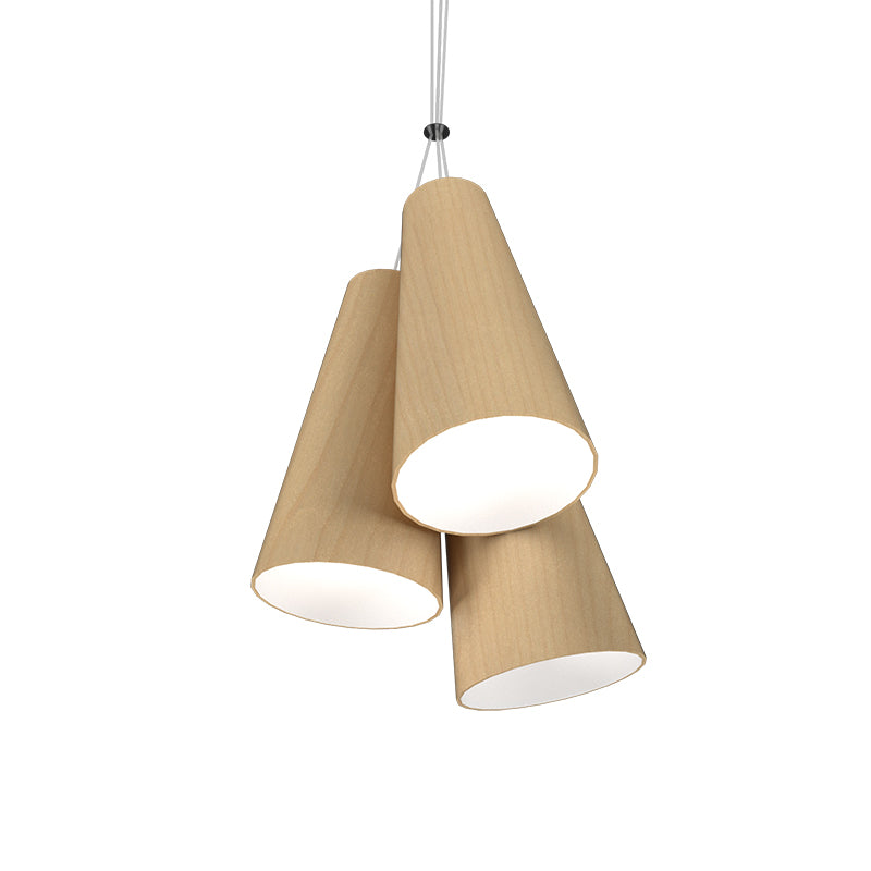 Accord 1234 Conical 3-lt 14" LED Pendant - Maple