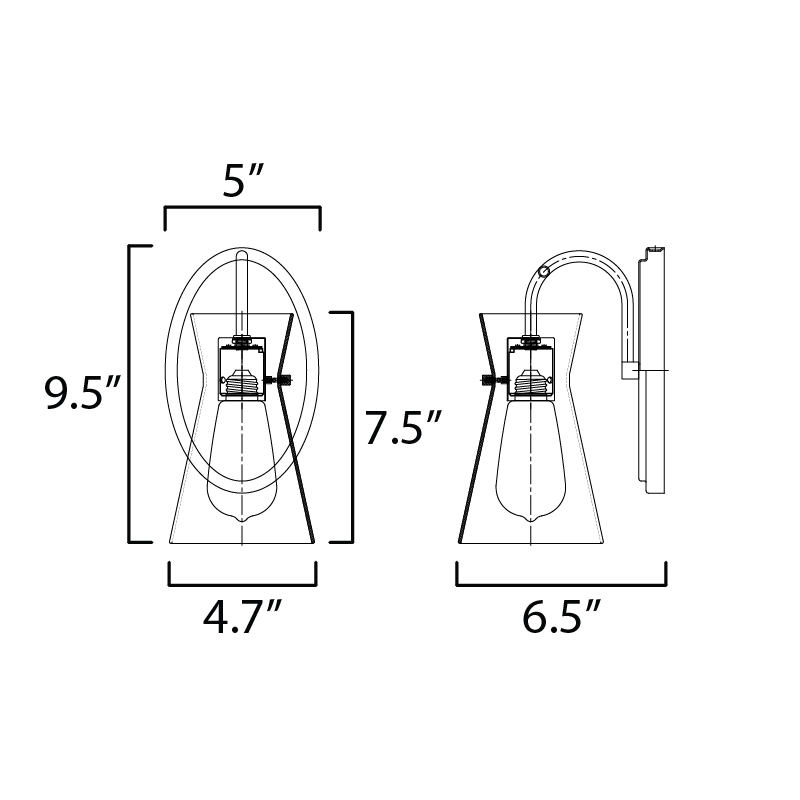 Maxim 12481 Ava 1-lt 10" Tall Wall Sconce