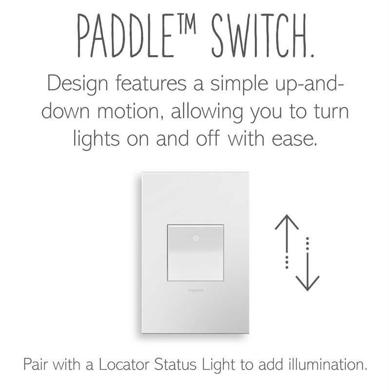 Adorne ASPD1532 15A Paddle Switch with Microban, 277V