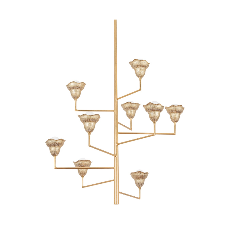 Hudson Valley 1289 Alora 9-lt 44" Chandelier - Vintage Gold Leaf/Gilded Ivory