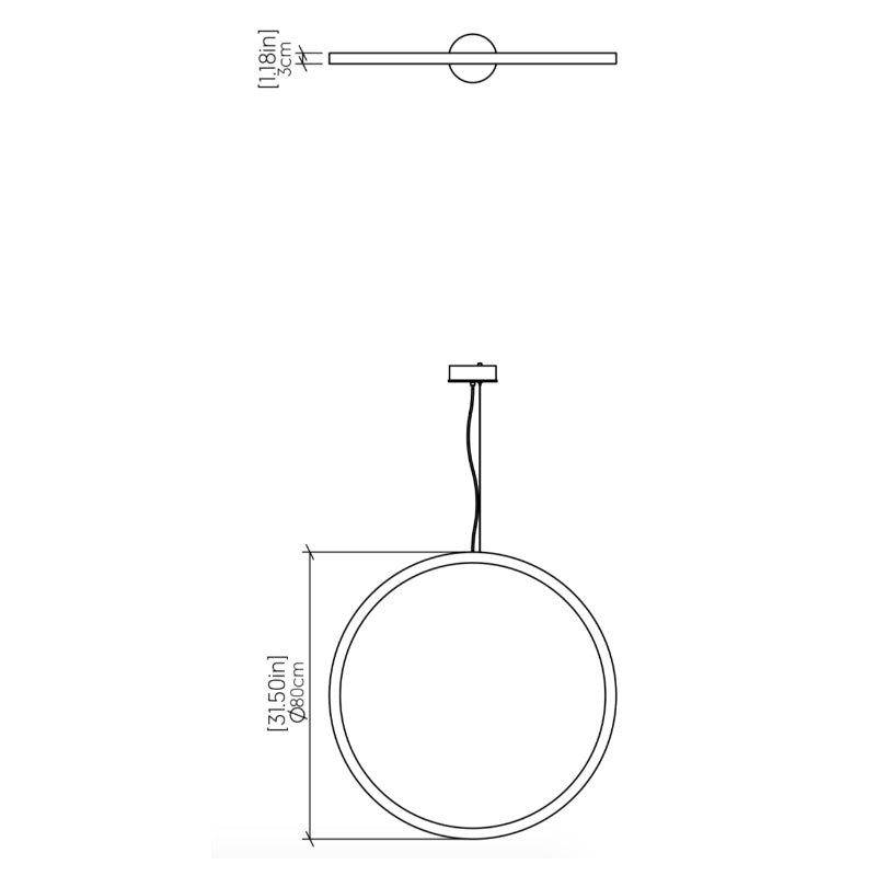 Accord 1296 Frame 1-lt 32" LED Pendant