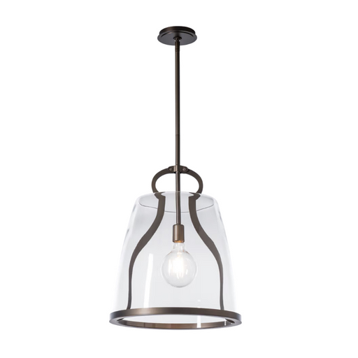 Hubbardton Forge 131066 Caliper 1-lt 16" Pendant - Dark Smoke/Clear Glass