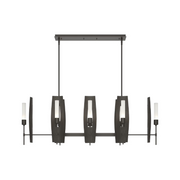 Hubbardton Forge 131080 Passage 8-lt 52" Pendant - Dark Smoke/Frosted Glass
