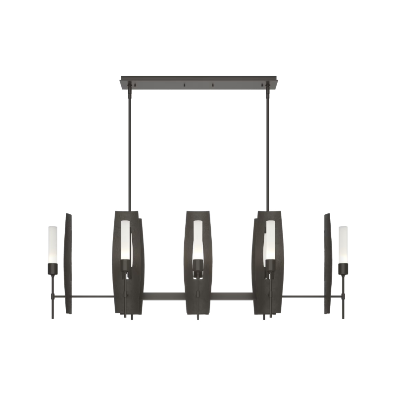 Hubbardton Forge 131080 Passage 8-lt 52" Pendant - Dark Smoke/Frosted Glass