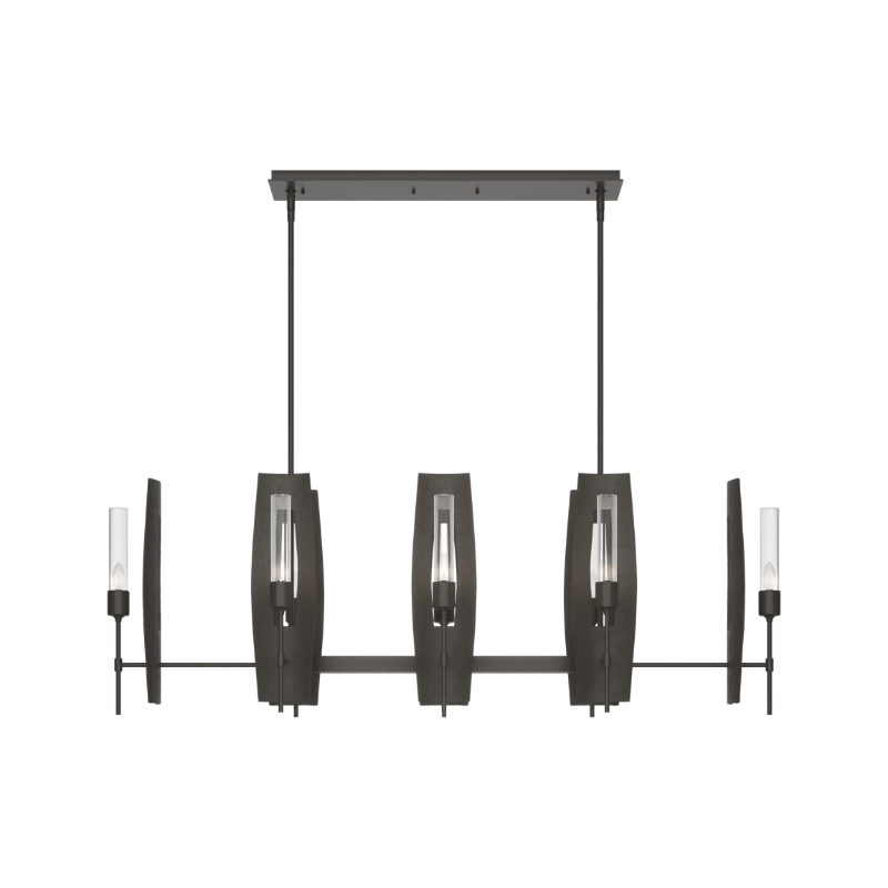 Hubbardton Forge 131080 Passage 8-lt 52" Pendant - Dark Smoke/Clear Glass