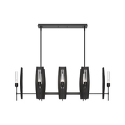 Hubbardton Forge 131080 Passage 8-lt 52" Pendant - Black/Clear Glass
