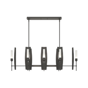 Hubbardton Forge 131080 Passage 8-lt 52" Pendant - Natural Iron/Frosted Glass