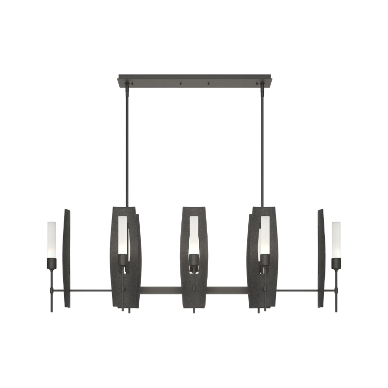 Hubbardton Forge 131080 Passage 8-lt 52" Pendant - Natural Iron/Frosted Glass
