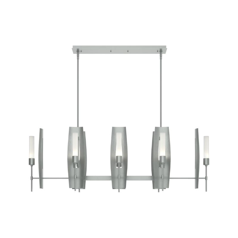 Hubbardton Forge 131080 Passage 8-lt 52" Pendant - Vintage Platinum/Frosted Glass