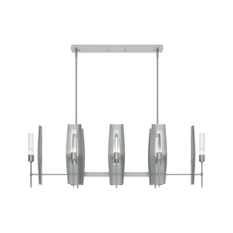 Hubbardton Forge 131080 Passage 8-lt 52" Pendant - Vintage Platinum/Clear Glass