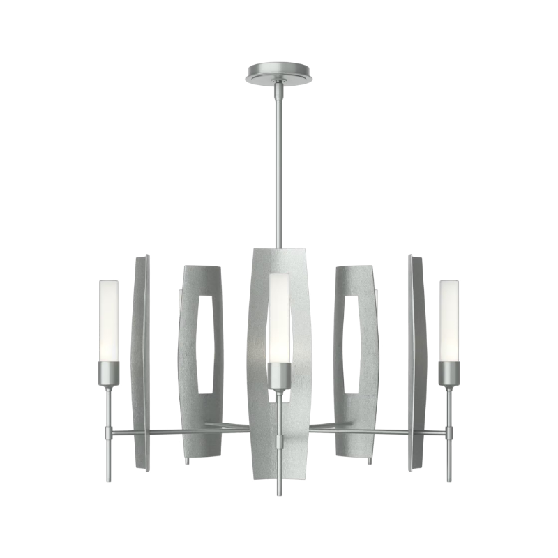 Hubbardton Forge 131081 Passage 5-lt 30" Pendant - Vintage Platinum/Frosted Glass