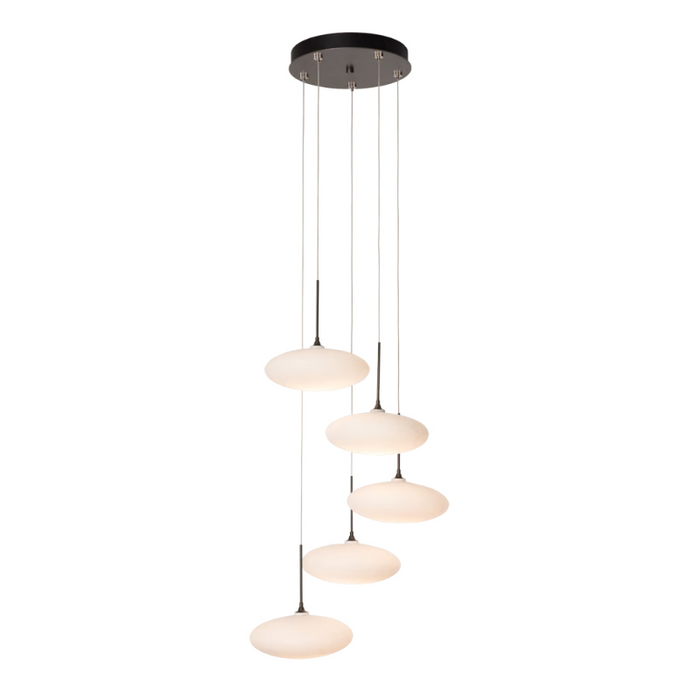 Hubbardton Forge 131146 Clouds 5-lt 20" LED Pendant - Dark Smoke