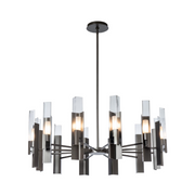 Hubbardton Forge 132047 Summit 12-lt 40" Pendant - Dark Smoke/Clear Glass
