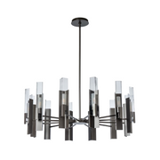 Hubbardton Forge 132047 Summit 12-lt 40" Pendant - Dark Smoke/Clear Glass