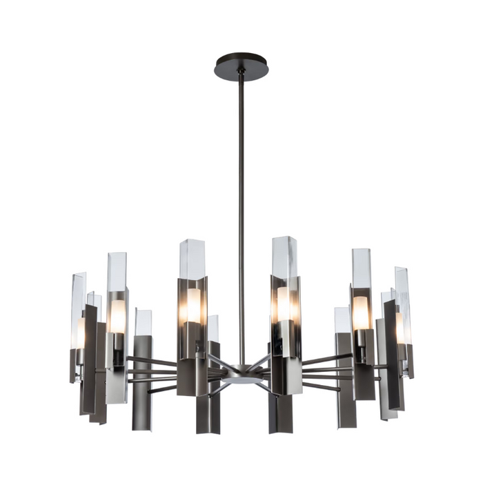 Hubbardton Forge 132047 Summit 12-lt 40" Pendant - Dark Smoke/Clear Glass