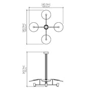 Accord 1419 Dot 4-lt 43" LED Pendant
