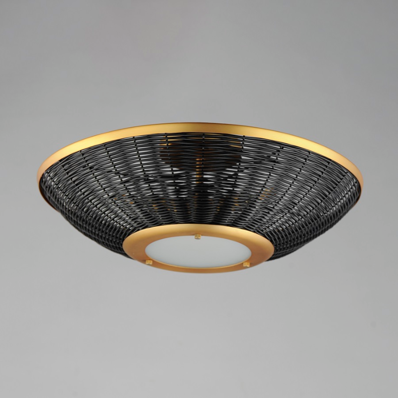 Maxim 1440 Rattan 3-lt 20" Tall Wall Sconce/Semi-flush Mount