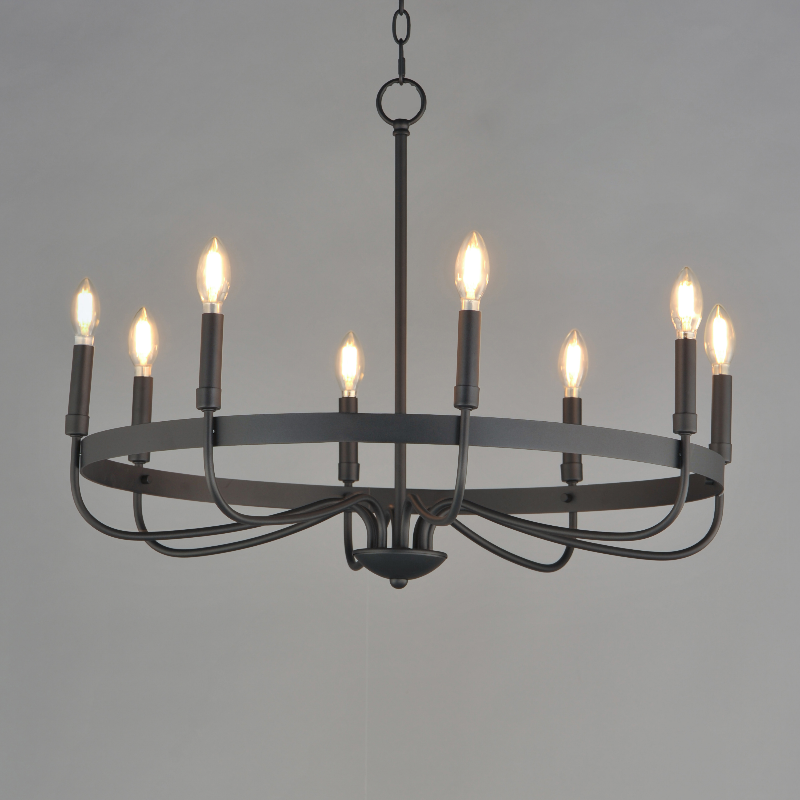 Maxim 14498 Frankie 8-lt 29" Chandelier - Matte Black