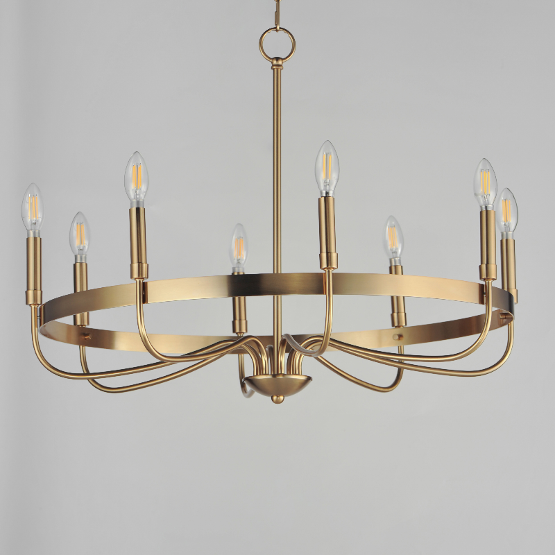 Maxim 14498 Frankie 8-lt 29" Chandelier - Heritage Brass