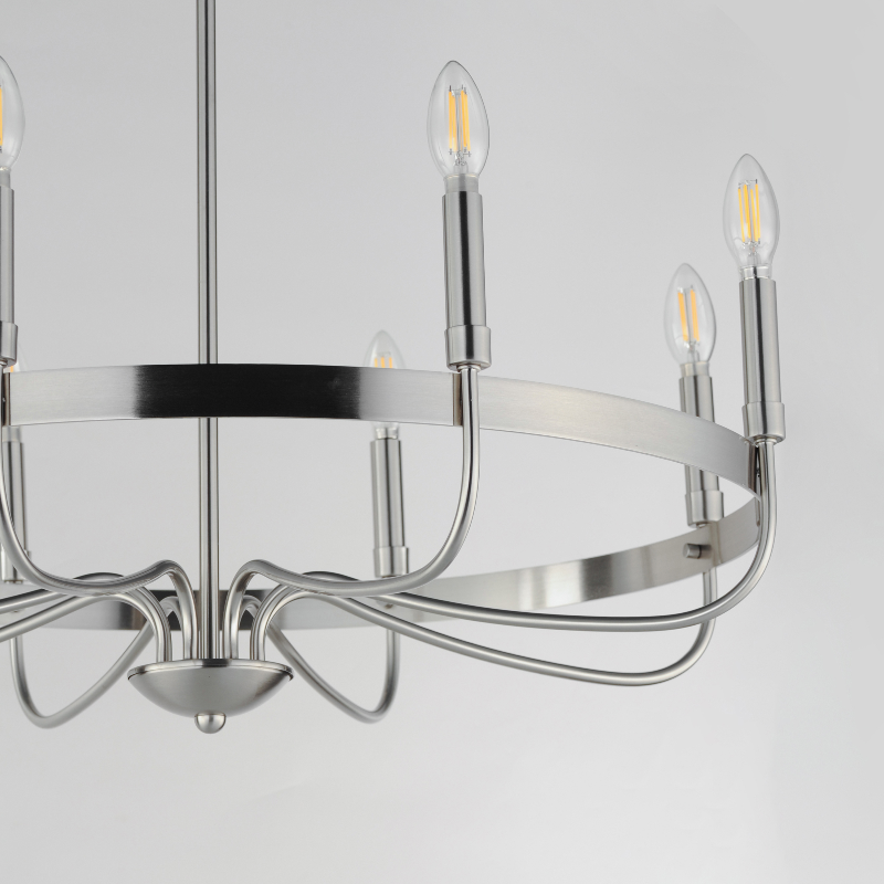 Maxim 14498 Frankie 8-lt 29" Chandelier - Satin Nickel