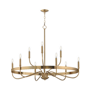Maxim 14499 Frankie 9-lt 40" Chandelier - Heritage Brass