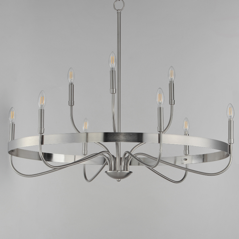 Maxim 14499 Frankie 9-lt 40" Chandelier - Satin Nickel