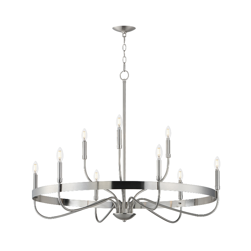 Maxim 14499 Frankie 9-lt 40" Chandelier - Satin Nickel