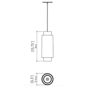 Accord 1477 Cylindrical 1-lt 16" Tall LED Pendant